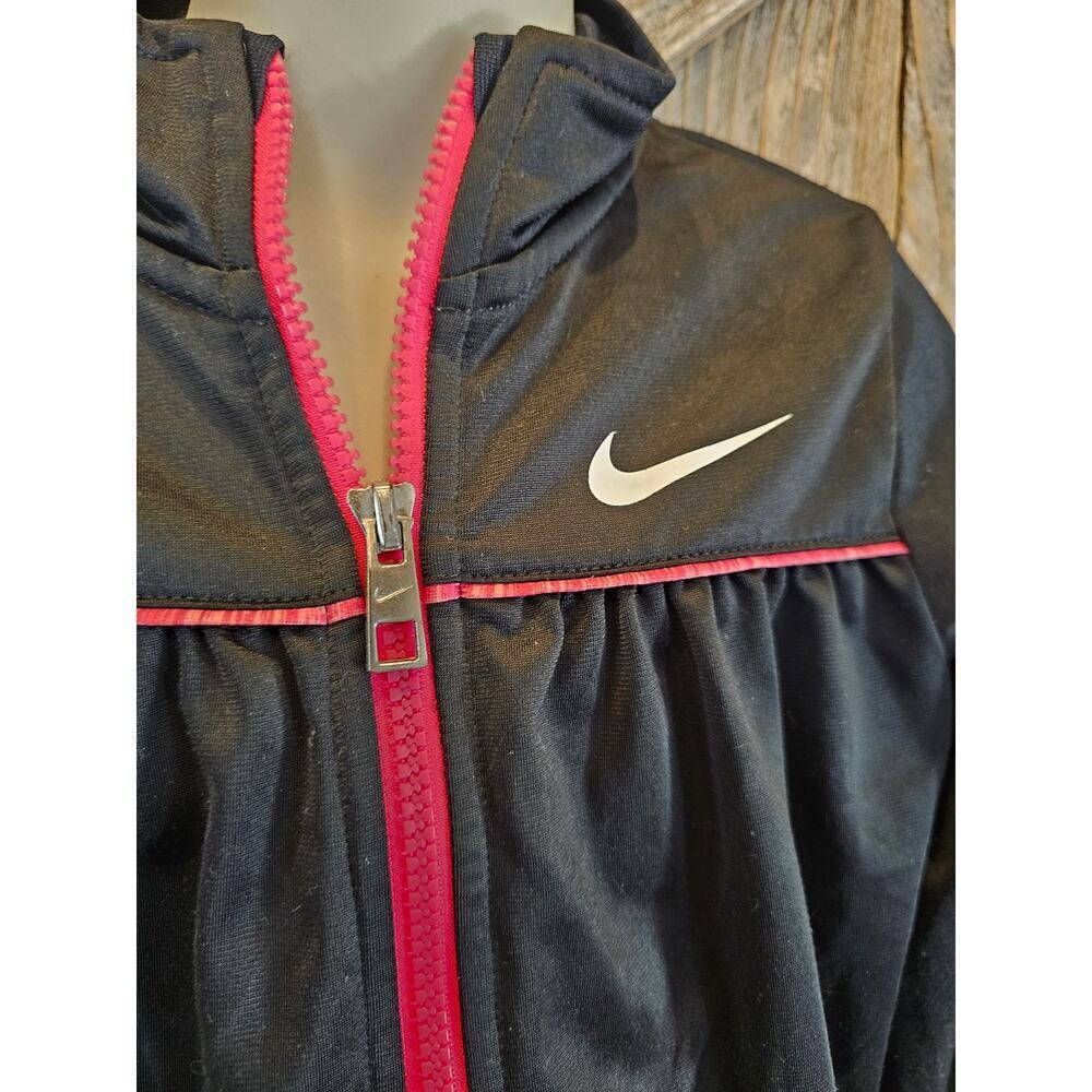 Girls size 6 medium Nike full zip sweater black pink EUC jacket fleece lined - Picture 3 of 7